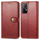 For Xiaomi 12 Solid Color Leather Buckle Phone Case(Red)