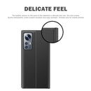 For Xiaomi 12 / 12X Side Display Magnetic Plain Texture Cloth + PC Case with Holder(Pink)