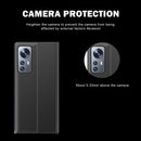 For Xiaomi 12 Pro Side Display Magnetic Plain Texture Cloth + PC Case with Holder(Black)