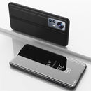 For Xiaomi 12 / 12X Plated Mirror Horizontal Flip Leather Case with Holder(Black)