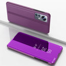 For Xiaomi 12 Pro Plated Mirror Horizontal Flip Leather Case with Holder(Purple)
