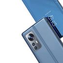 For Xiaomi 12 Pro Plated Mirror Horizontal Flip Leather Case with Holder(Silver)