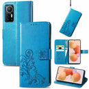 For Xiaomi 12 Four-leaf Clasp Embossed Leather Phone Case(Blue)