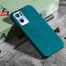 Ring Holder PU Phone Case For OPPO Reno7 Pro 5G(Cyan)