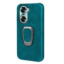 For Honor 60 Ring Holder PU Phone Case(Cyan)