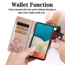 For Samsung Galaxy A03 Core Four-leaf Clasp Embossed Leather Phone Case(Rose Gold)