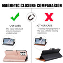 For Samsung Galaxy A03 Core Four-leaf Clasp Embossed Leather Phone Case(Rose Gold)