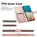 For Samsung Galaxy A03 Core Four-leaf Clasp Embossed Leather Phone Case(Rose Gold)