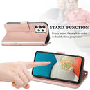 For Samsung Galaxy A03 Core Four-leaf Clasp Embossed Leather Phone Case(Rose Gold)