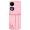 For Huawei P50 Pocket Diagonal Embossed Card Folding Phone Case(Pink)
