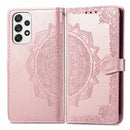 For Samsung Galaxy A53 5G Mandala Flower Embossed Flip Leather Phone Case(Rose Gold)