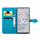 For Google Pixel 6a Mandala Flower Embossed Flip Leather Phone Case(Blue)