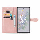 For Google Pixel 6a Mandala Flower Embossed Flip Leather Phone Case(Rose Gold)