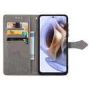 For Motorola Moto G31 Mandala Flower Embossed Flip Leather Phone Case(Grey)