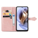 For Motorola Moto G31 Mandala Flower Embossed Flip Leather Phone Case(Rose Gold)
