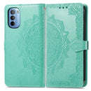 For Motorola Moto G31 Mandala Flower Embossed Flip Leather Phone Case(Green)