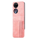 For Huawei P50 Pocket Wallet Card Folding Phone Case(Pink)