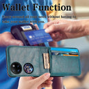 For Huawei P50 Pocket Wallet Card Folding Phone Case(Blue)