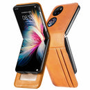 For Huawei P50 Pocket Wallet Card Folding Phone Case(Yellow)