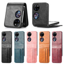 For Huawei P50 Pocket Wallet Card Folding Phone Case(Blue)