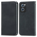 For OPPO Reno7 5G Retro Skin Feel Magnetic Flip Leather Case(Black)
