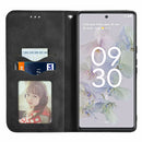 For Google Pixel 6a Retro Skin Feel Magnetic Horizontal Flip Leather Phone Case(Black)