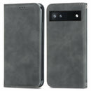 For Google Pixel 6a Retro Skin Feel Magnetic Horizontal Flip Leather Phone Case(Grey)