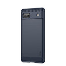 For Google Pixel 6A MOFI Gentleness Brushed Carbon Fiber Soft TPU Case(Blue)