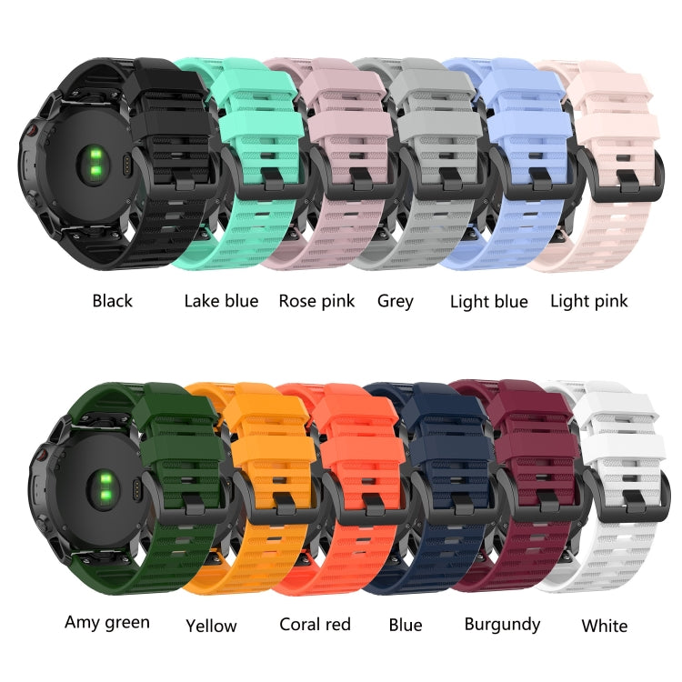 For Garmin Fenix 6X 26mm Silicone Watch Band(Light blue)