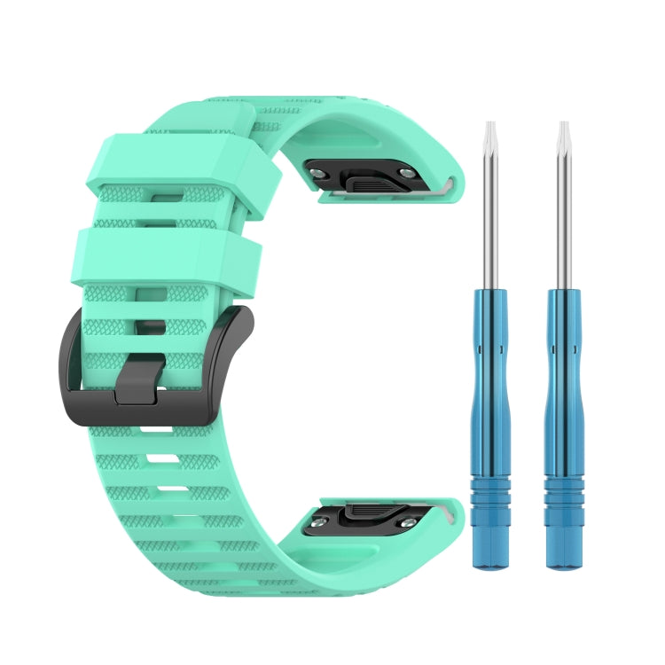 For Garmin Fenix 6X 26mm Silicone Watch Band(Light blue)