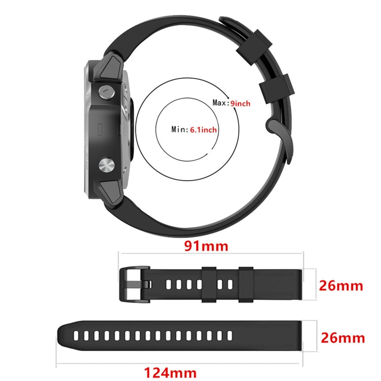 For Garmin Fenix 6X 26mm Silicone Watch Band(Light blue)