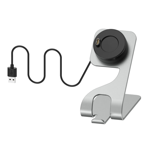 For Garmin Fenix 6X Rotatable Magnetic Metal Charging Base(Gray)