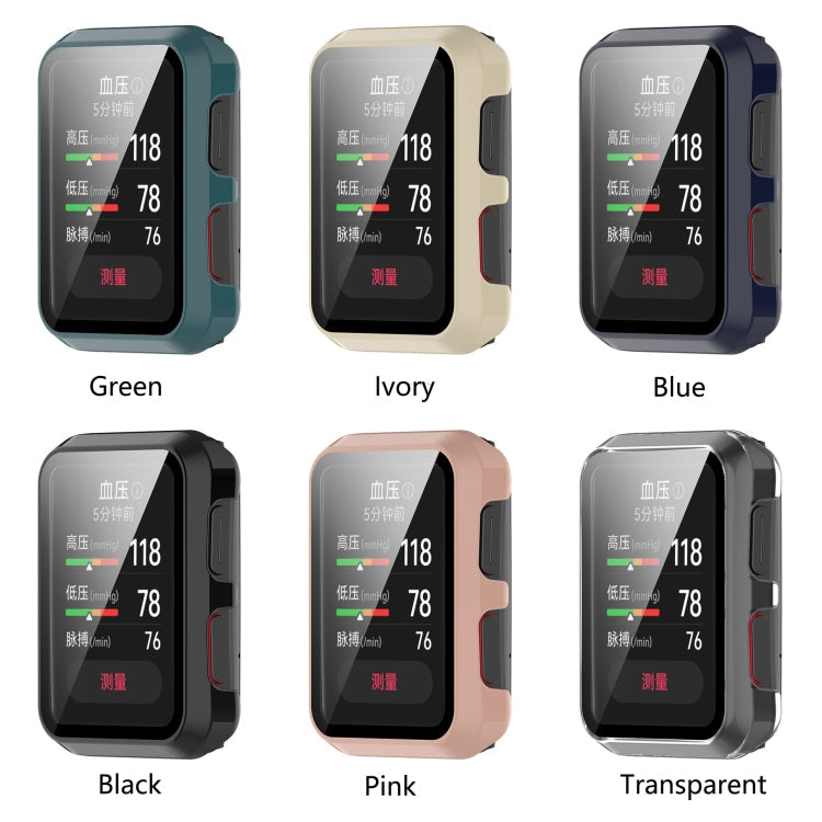 For Huawei Watch D Shockproof PC Protective Case With Tempered Glass Film(Black)