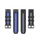For Garmin Fenix 7X 26mm Two-color Silicone Jack Watch Band(Black Blue)