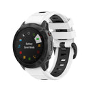 For Garmin Fenix 7X 26mm Two-color Silicone Jack Watch Band(White Black)