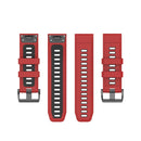 For Garmin Fenix 7X 26mm Two-color Silicone Jack Watch Band(Red Black)