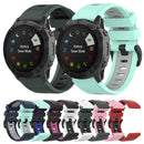 For Garmin Fenix 7X 26mm Two-color Silicone Jack Watch Band(Dark Green Black)
