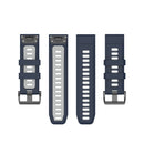 For Garmin Fenix 7 22mm Two-color Silicone Jack Watch Band(Blue Gray)