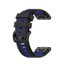 For Garmin Fenix 7 22mm Two-color Silicone Jack Watch Band(Black Blue)