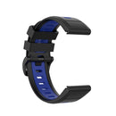 For Garmin Fenix 7 22mm Two-color Silicone Jack Watch Band(Black Blue)