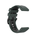 For Garmin Fenix 7 22mm Two-color Silicone Jack Watch Band(Dark Green Black)