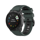 For Garmin Fenix 7 22mm Two-color Silicone Jack Watch Band(Dark Green Black)