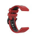 For Garmin Fenix 7 22mm Two-color Silicone Jack Watch Band(Red Black)