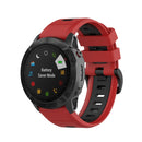 For Garmin Fenix 7 22mm Two-color Silicone Jack Watch Band(Red Black)
