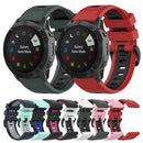 For Garmin Fenix 7 22mm Two-color Silicone Jack Watch Band(Dark Green Black)