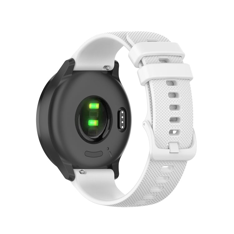 For Huawei Watch GT 2 46mm 22mm Checkered Silicone Watch Band(White)