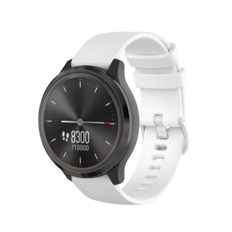For Huawei Watch GT 2 46mm 22mm Checkered Silicone Watch Band(White)