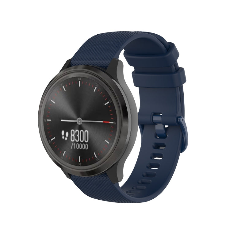 For Huawei Watch GT 2 46mm 22mm Checkered Silicone Watch Band(Blue)