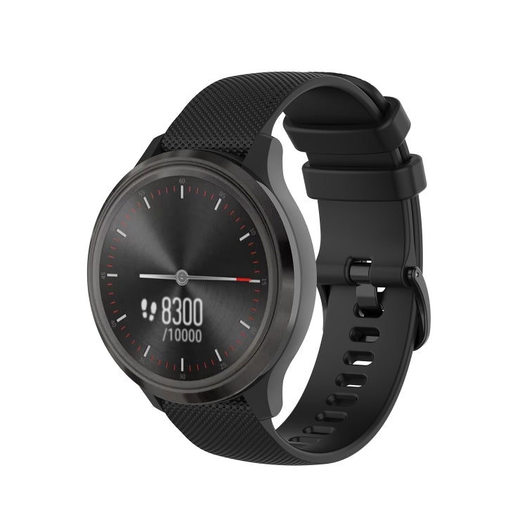 For Huawei Watch GT 2 46mm 22mm Checkered Silicone Watch Band(Black)