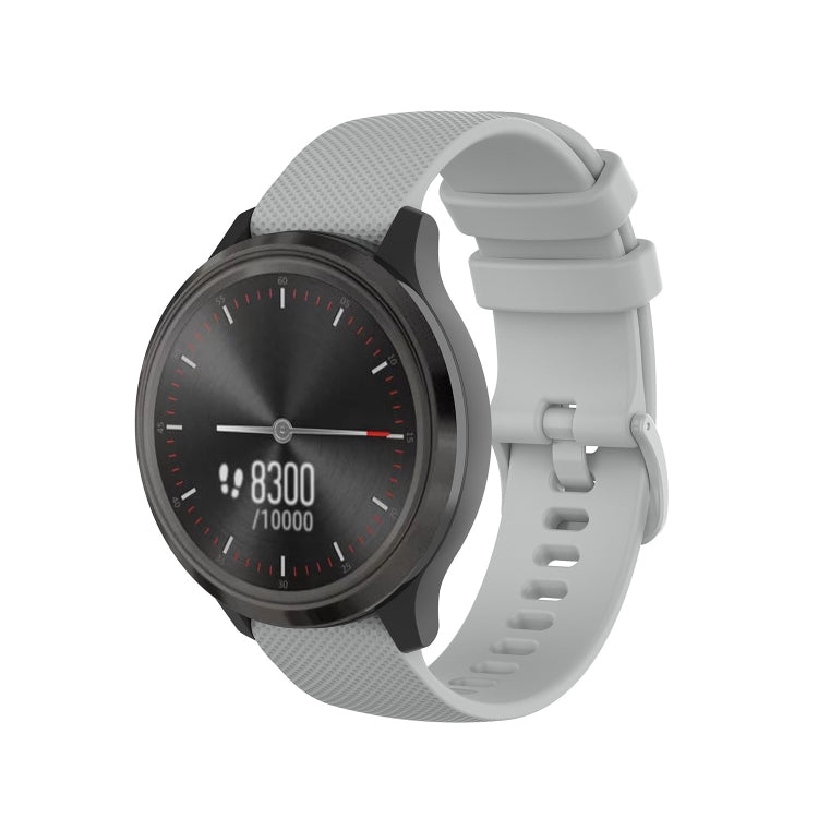 For Huawei Watch GT 2 46mm 22mm Checkered Silicone Watch Band(Grey)